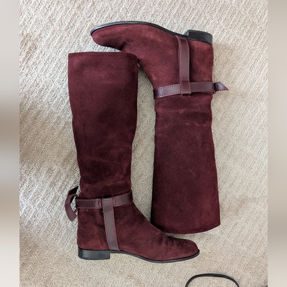 Alexandre Birman Clarita Burgundy Suede Tall Boots Size EU37.5 - Picture 8 of 13